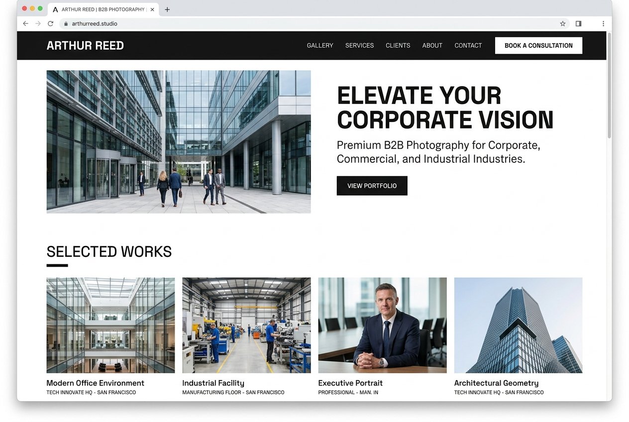 Photography Portfolio Web Design Mockup
